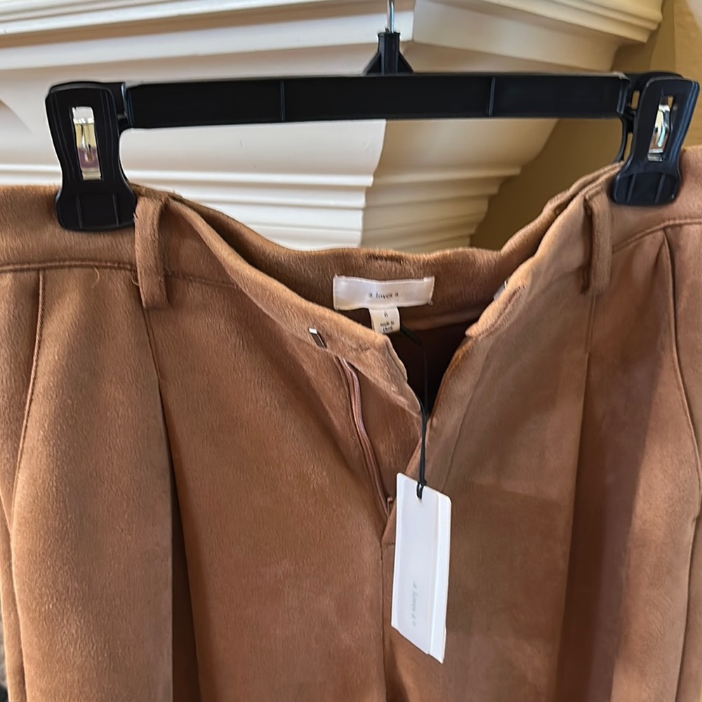 Tan Suede Crop Pants